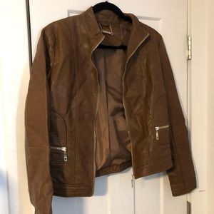 Brown leather jacket